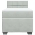 cadre de lit et matelas Gris clair 100x200cm Velours