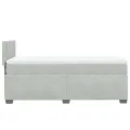 cadre de lit et matelas Gris clair 100x200cm Velours