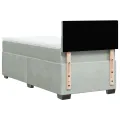 cadre de lit et matelas Gris clair 100x200cm Velours