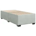 cadre de lit et matelas Gris clair 100x200cm Velours