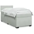 cadre de lit et matelas Gris clair 100x200cm Velours