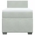 cadre de lit et matelas Gris clair 100x200cm Velours