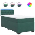 cadre de lit avec matelas Vert foncé 100x200 cm