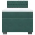cadre de lit avec matelas Vert foncé 100x200 cm