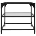 Tables basses avec dessus en verre transparent 2 pcs acier