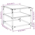 Tables basses avec dessus en verre transparent 2 pcs acier
