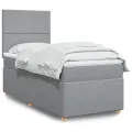 cadre de lit avec matelas gris clair 80x200 cm tissu
