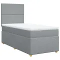 cadre de lit avec matelas gris clair 80x200 cm tissu