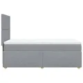 cadre de lit avec matelas gris clair 80x200 cm tissu