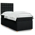 cadre de lit et matelas Noir 80x200 cm Tissu