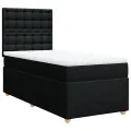 cadre de lit et matelas Noir 80x200 cm Tissu