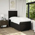 cadre de lit et matelas Noir 80x200 cm Tissu