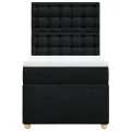 cadre de lit et matelas Noir 80x200 cm Tissu