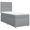 cadre de lit avec matelas gris clair 80x200 cm tissu