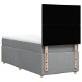cadre de lit avec matelas gris clair 80x200 cm tissu