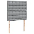 cadre de lit avec matelas gris clair 80x200 cm tissu