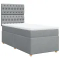 cadre de lit avec matelas gris clair 80x200 cm tissu