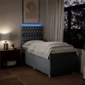 cadre de lit avec matelas gris clair 80x200 cm tissu