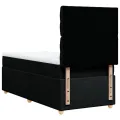cadre de lit et matelas Noir 80x200 cm Tissu