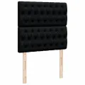 cadre de lit et matelas Noir 80x200 cm Tissu