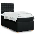 cadre de lit et matelas Noir 80x200 cm Tissu