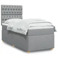 cadre de lit avec matelas gris clair 80x200 cm tissu