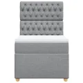 cadre de lit avec matelas gris clair 80x200 cm tissu