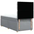 cadre de lit avec matelas gris clair 80x200 cm tissu