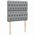 cadre de lit avec matelas gris clair 80x200 cm tissu