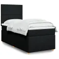 cadre de lit et matelas Noir 80x200 cm Tissu