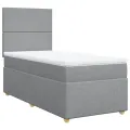 cadre de lit avec matelas gris clair 80x200 cm tissu