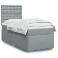 cadre de lit avec matelas gris clair 80x200 cm tissu