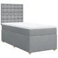 cadre de lit avec matelas gris clair 80x200 cm tissu