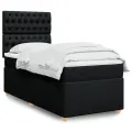 cadre de lit et matelas Noir 80x200 cm Tissu