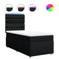 cadre de lit et matelas Noir 80x200 cm Tissu