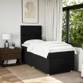 cadre de lit et matelas Noir 80x200 cm Tissu