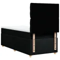 cadre de lit et matelas Noir 80x200 cm Tissu