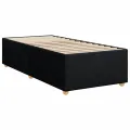 cadre de lit et matelas Noir 80x200 cm Tissu
