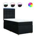 cadre de lit et matelas Noir 80x200 cm Tissu
