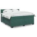 cadre de lit et matelas Vert foncé 200x200cm Velours