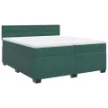 cadre de lit et matelas Vert foncé 200x200cm Velours
