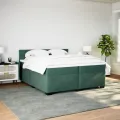 cadre de lit et matelas Vert foncé 200x200cm Velours
