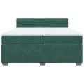 cadre de lit et matelas Vert foncé 200x200cm Velours