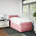 cadre de lit avec matelas Rose 90x200 cm Velours