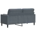 Canapé 2 places avec oreillers gris foncé 140 cm velours