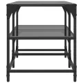 Table basse avec dessus en verre noir 78,5x40x45 cm acier