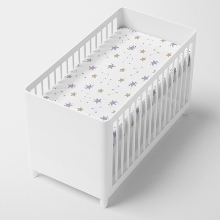 Lenzuolo con angoli HappyFriday Moshi Moshi Moons Multicolore 60 x 120