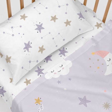 Lenzuolo con angoli HappyFriday Moshi Moshi Moons Multicolore 60 x 120