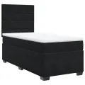 cadre de lit et matelas Noir 80x200 cm Velours