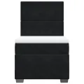 cadre de lit et matelas Noir 80x200 cm Velours